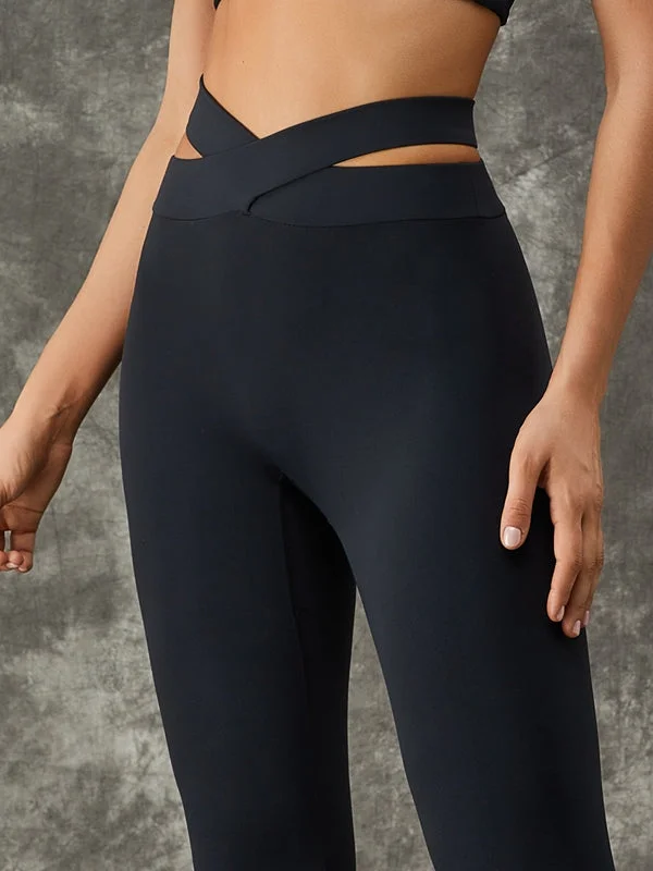 Luxury Fashion ZASUWA Female Hollow Out Waist Leggings