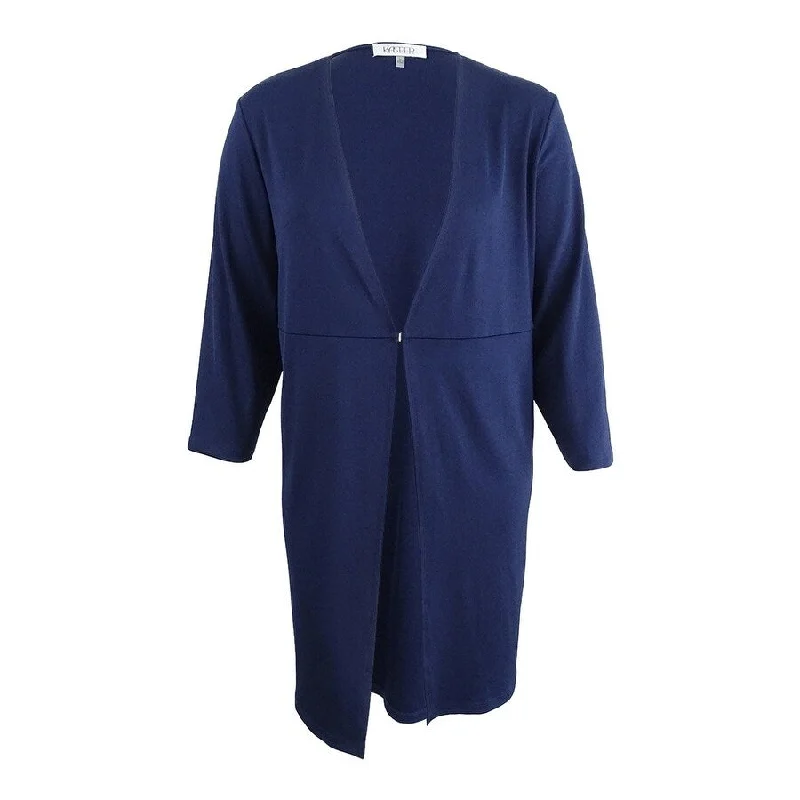 Cool Style Kasper Women's Knit Topper Jacket (M, Indigo)