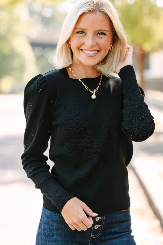 American Style Take A Look Around Black Sweater