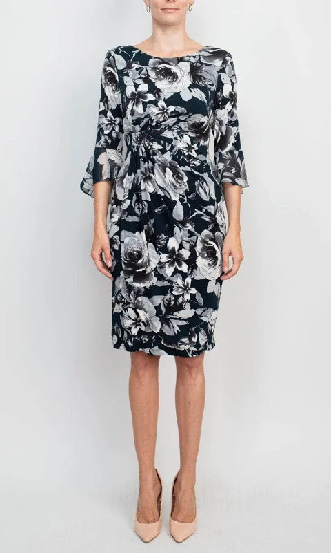 Fashion Concept Connected Apparel TAL47985M1 - Quarter Sleeve Floral Formal Dress