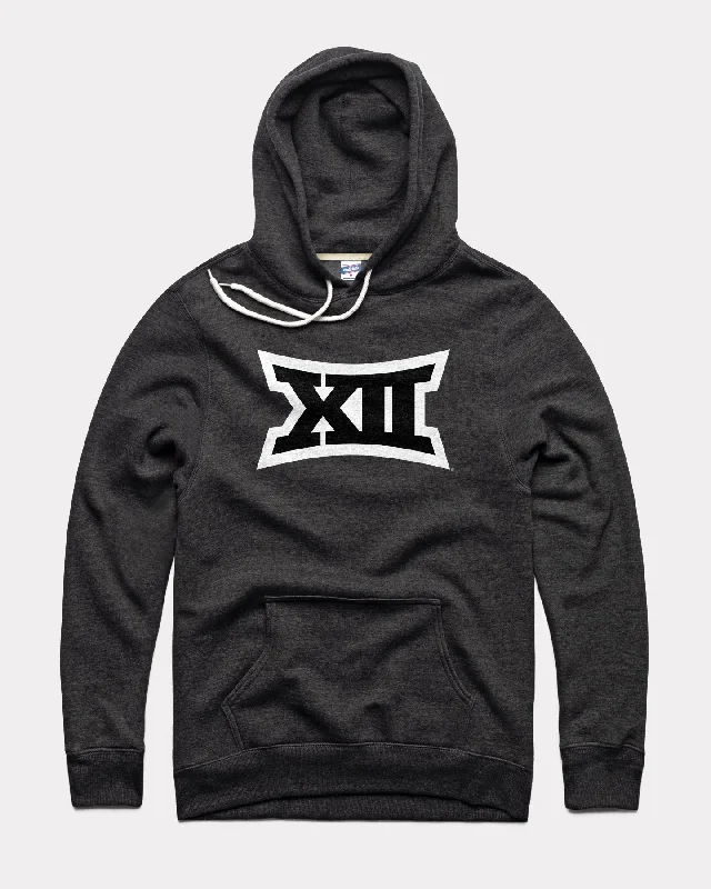 Practical Style Big 12 Basketball School Logos Black Hoodie