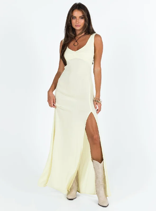 Exquisite Tailoring Shannyn Maxi Dress Yellow