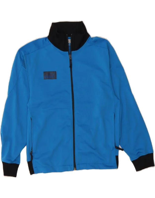 Unique Fashion PUMA Womens Tracksuit Top Jacket UK 16 Large Blue Polyester