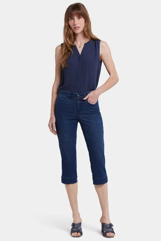 Fashion Wear Marilyn Straight Crop Jeans - Ibiza Blues