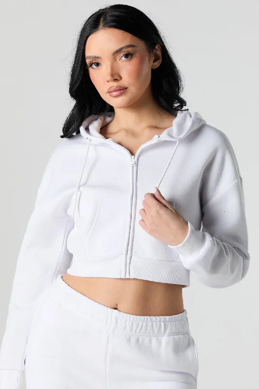 Trendy Items Zip-Up Crop Hoodie