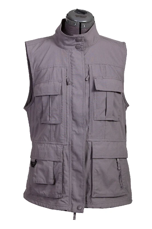Fashionable In The Times Scully Womens Silver Nylon Multi-Pocket Vest