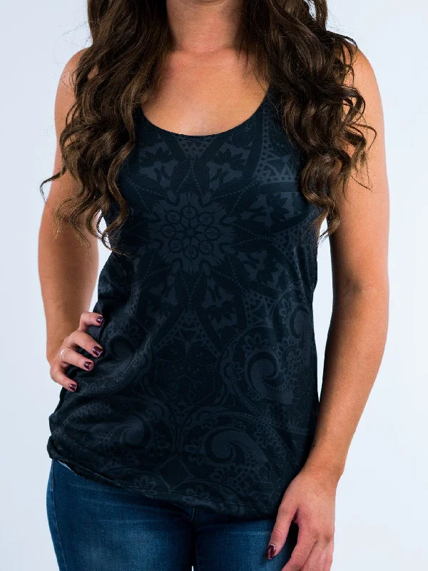 High-end Design Ghost Mandala Racerback Tank