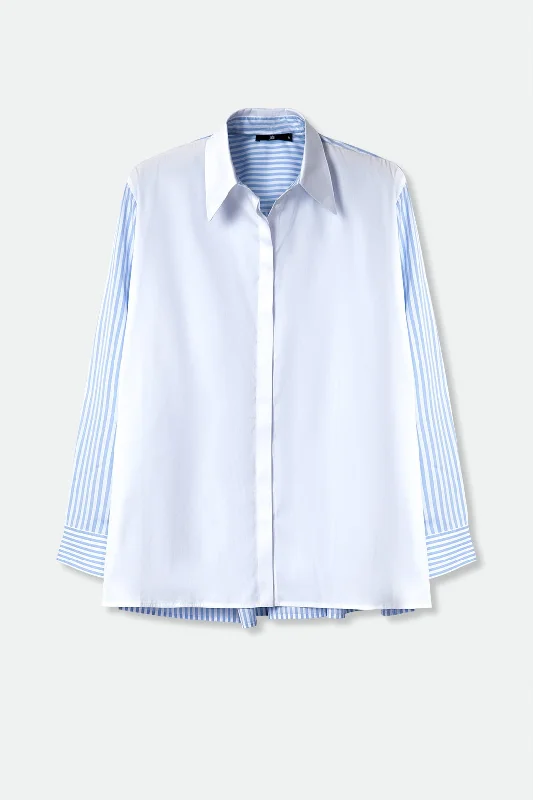 Free And Comfortable SCOUT PLEAT BACK SHIRT IN SOLID AND STRIPE