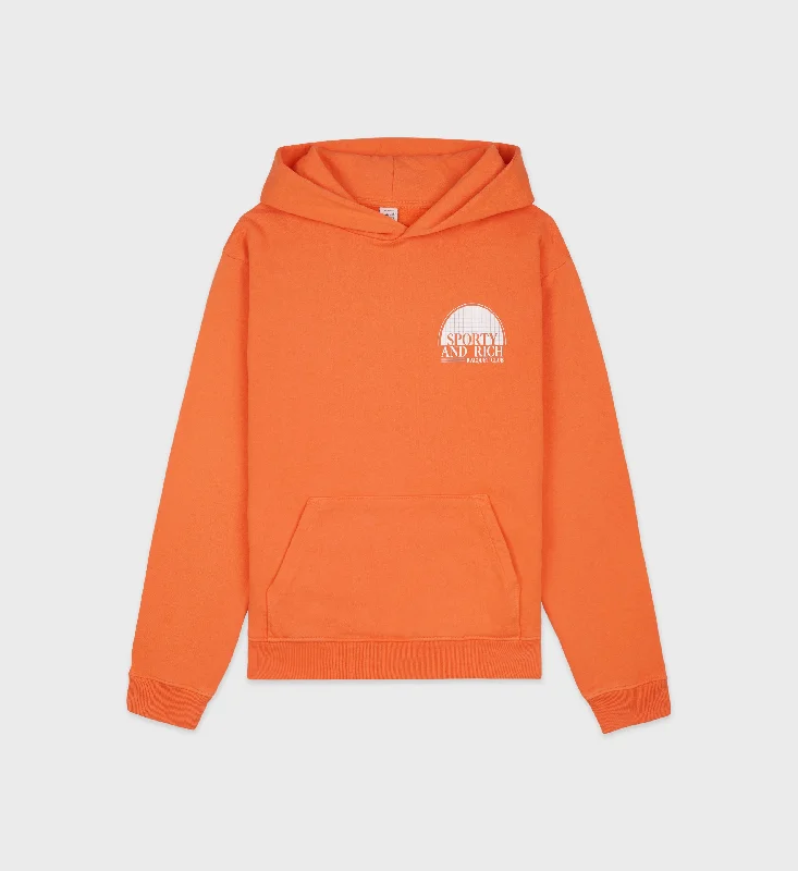 Youthful Style Racquet Club Hoodie - Pomodoro/White
