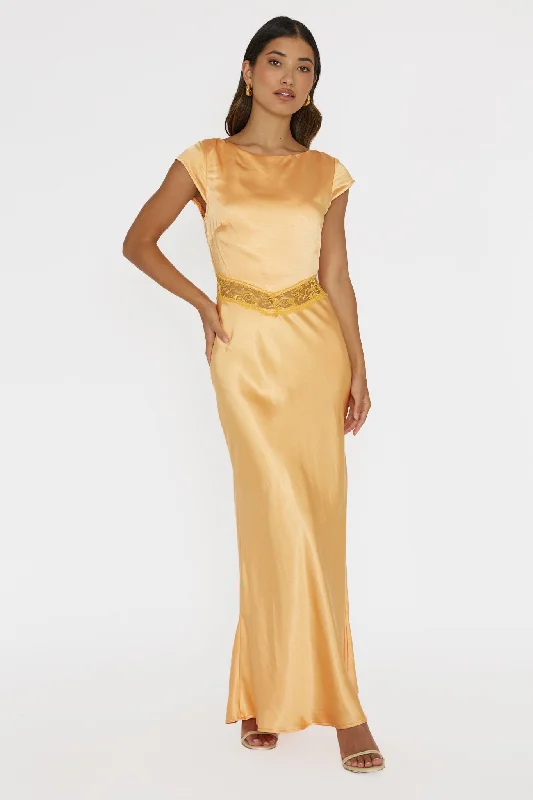 Exquisite Tailoring Taken Heart Lace Trim Tied Back Dress Mango