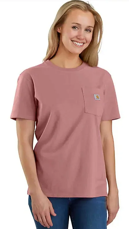 Fresh And Elegant Women's Loose Fit Heavyweight Short-Sleeve Pocket T-Shirt