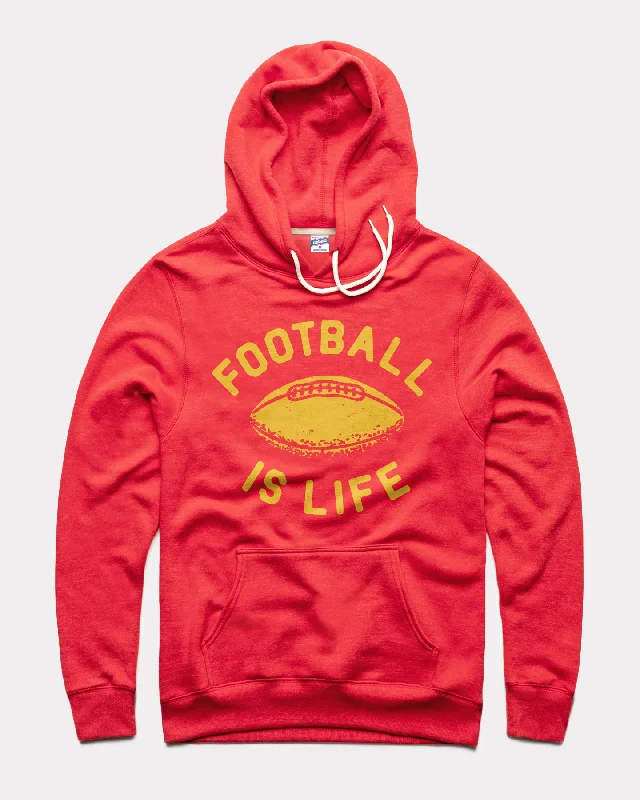 High-end Fashion Football Is Life Red Hoodie