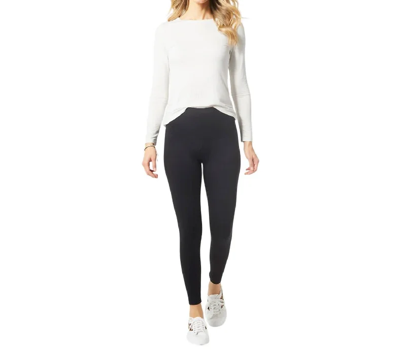 Basic Version Omg Wide Waistband Leggings In Black