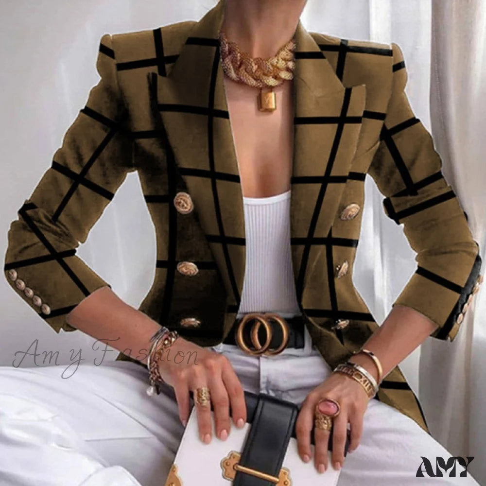 Minimal Classic Amy Fashion - Elegant Office Lady Double Breasted Blazers