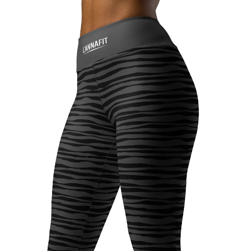 New Products Grey And Black Cannafit Yoga Leggings