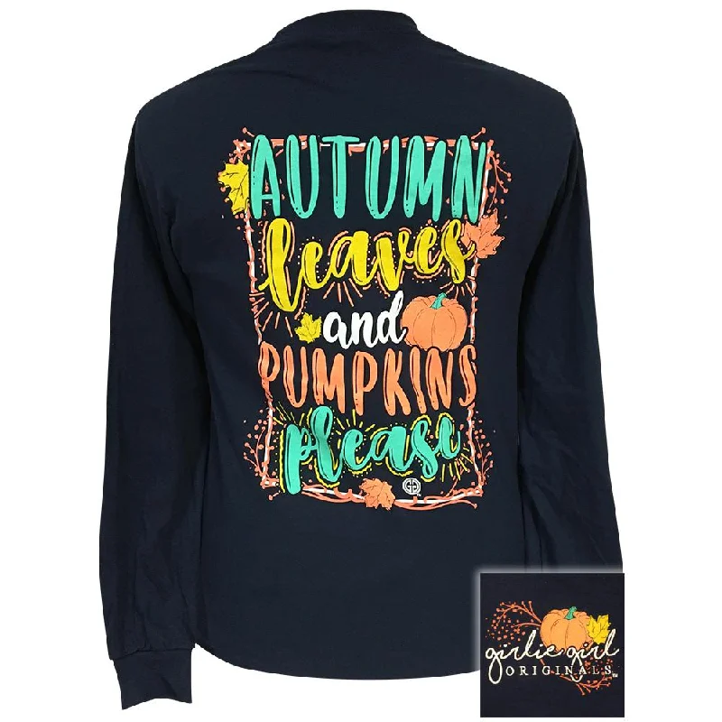 Trendy Items Autumn Leaves-Navy LS-1917