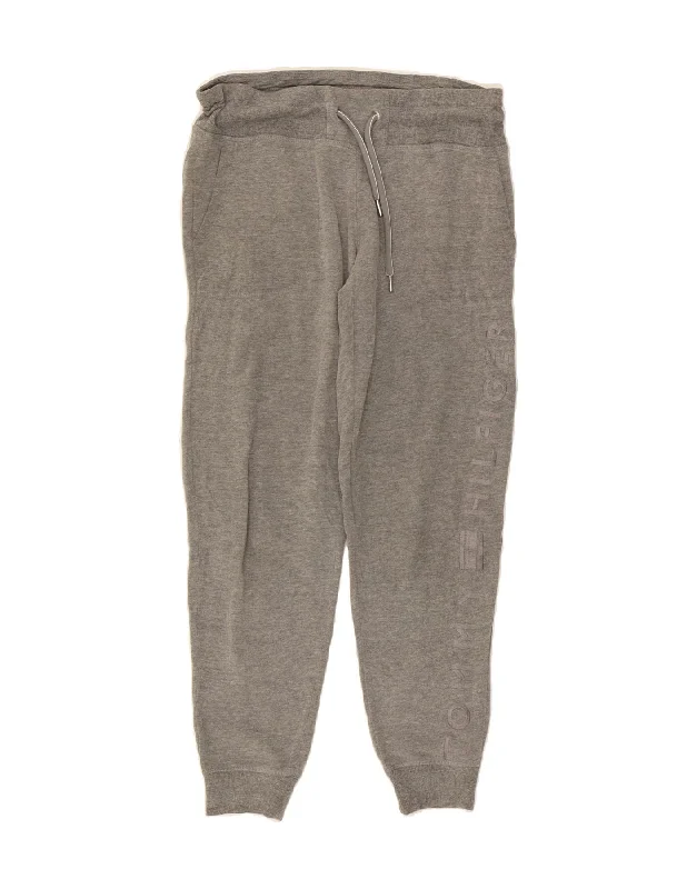 Body Design TOMMY HILFIGER Womens Graphic Tracksuit Trousers Joggers UK 10 Small  Grey