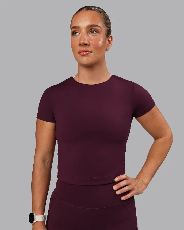 Minimal Classic Staple Cropped Tee - Cherry Lacquer