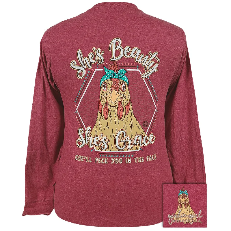 New Design Beauty Grace Hen-Vintage Heather Red LS-2112
