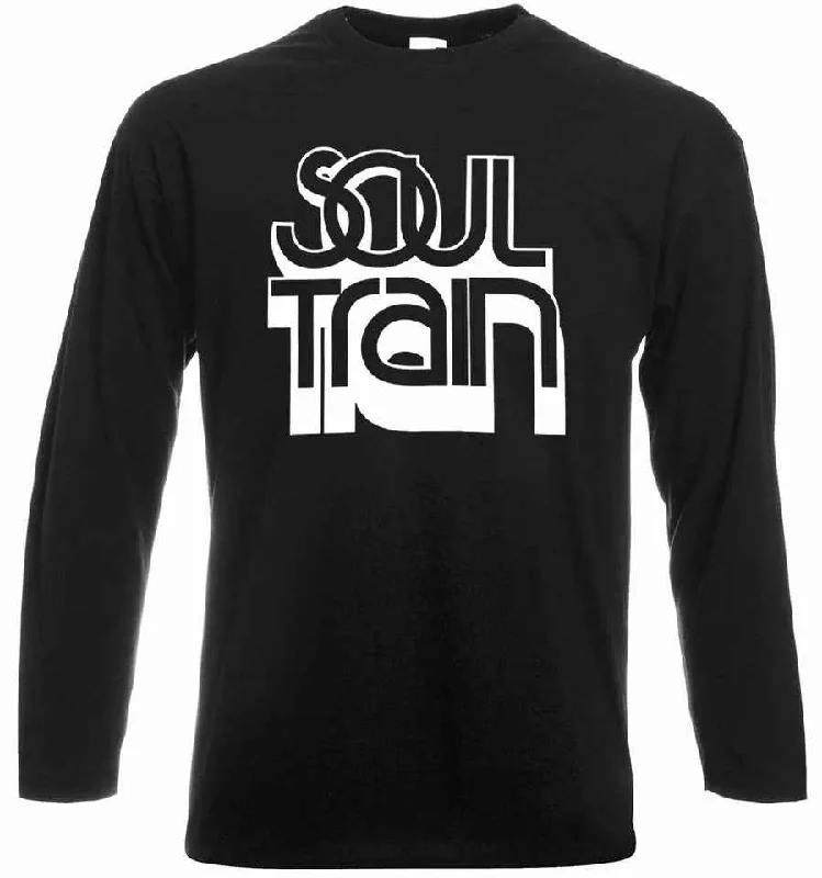 Classic Design Soul Train T-Shirt Men's Long Sleeve Motown Gladys Marvin TV Tee Top