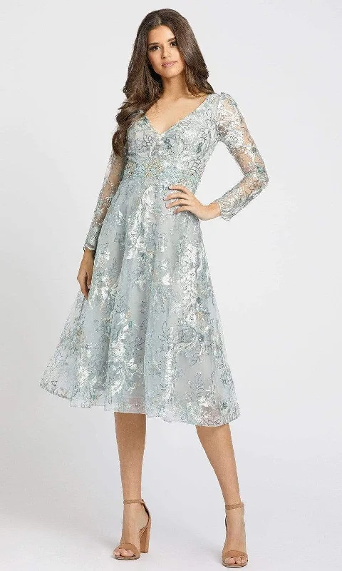 Personalized Series Mac Duggal - 70230 Sequin Embellished Tea Length Dress