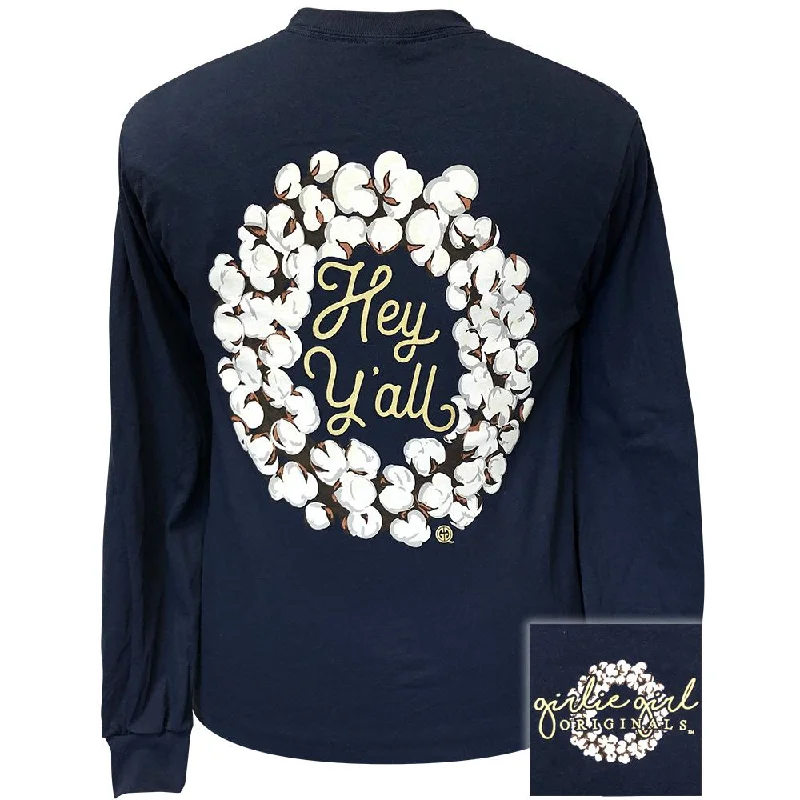 Body Design Hey Y'all Wreath-Navy LS-2131