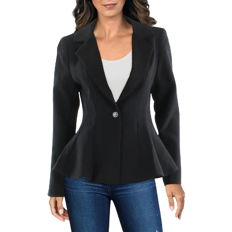 Fashion And Simplicity Gracia Womens Embellished Business One-Button Blazer