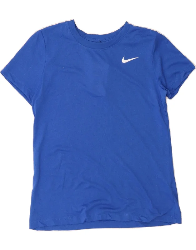 Free And Comfortable NIKE Womens Dri Fit T-Shirt Top UK 10 Small Blue Polyester
