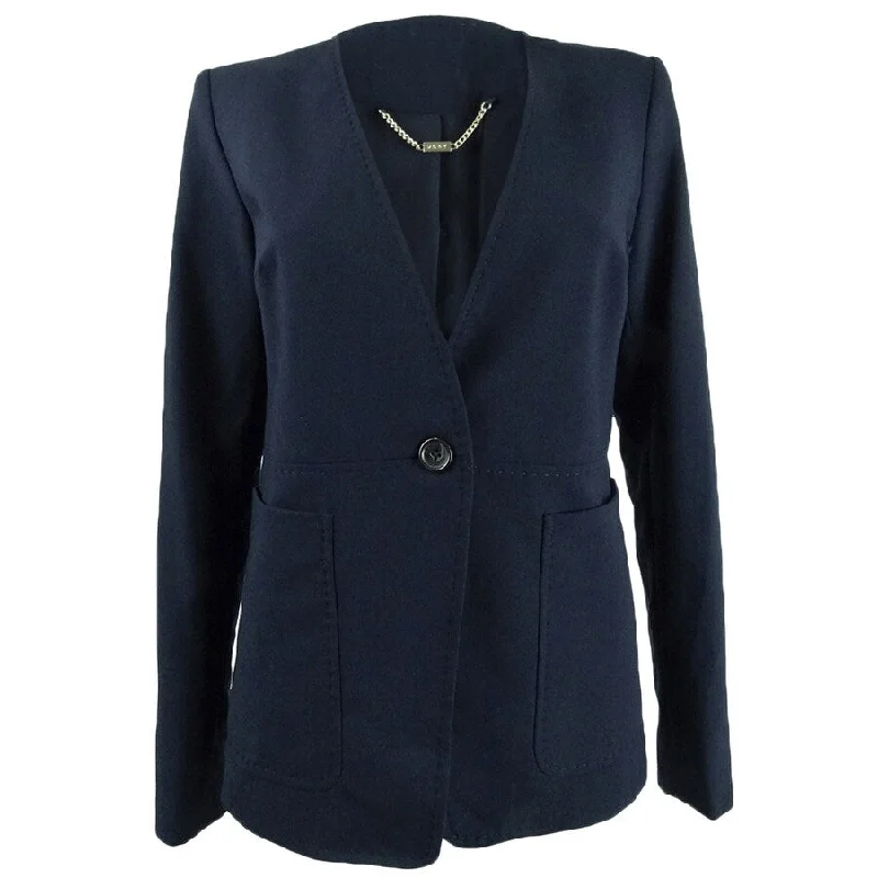 New Design DKNY Women's Collarless One-Button Blazer