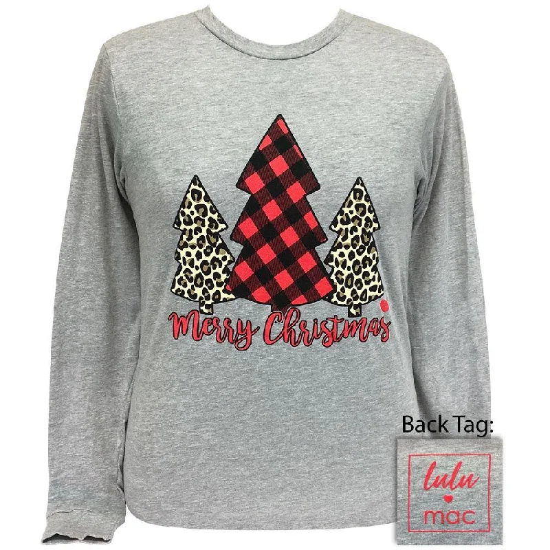Personalized Wear lulu mac-Leopard Trees-Athletic Heather LS-LM39