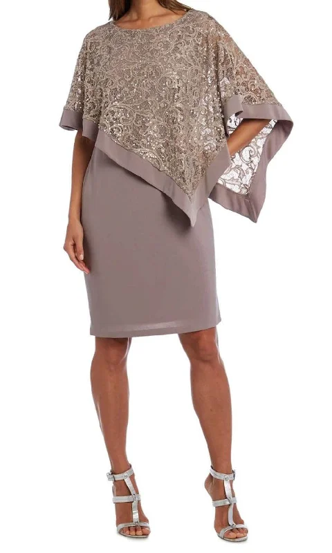 Fashion Pioneer R&M Richards 2292 - Lace Poncho Cocktail Dress