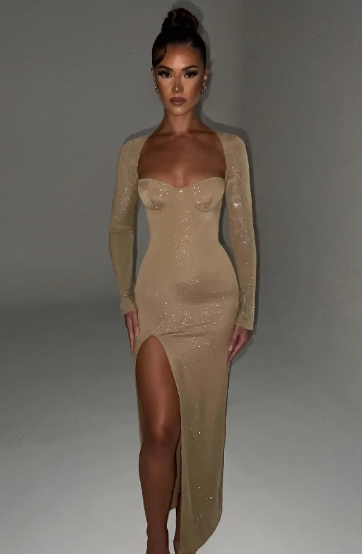 Sports And Leisure Nadia Maxi Dress - Gold Sparkle