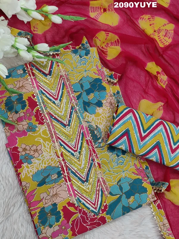 Minimal Style KcPc New Lounch Pure Cotton Printed Style Gotapatti Work Suit SAN