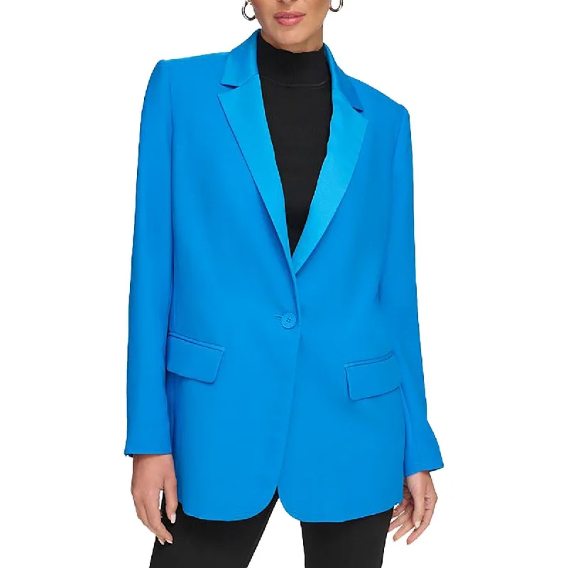 High Street Fashion DKNY Womens Solid  One-Button Blazer