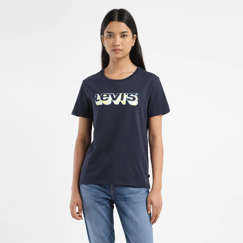 Fashion Wear Women's Brand Logo Crew Neck T-shirt