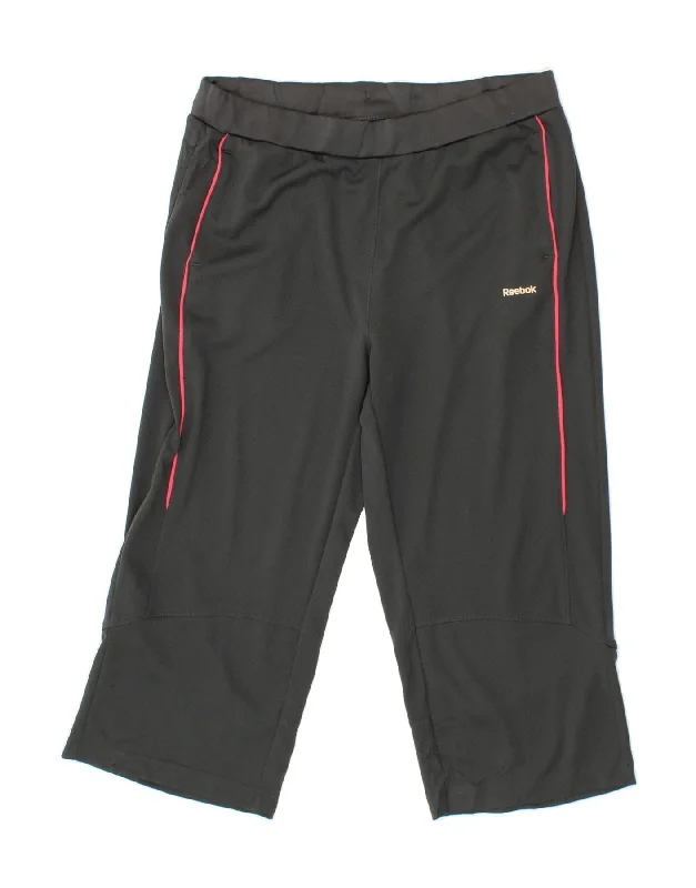 Artistic Temperament REEBOK Womens Capri Tracksuit Trousers UK 16 Large  Grey Polyester