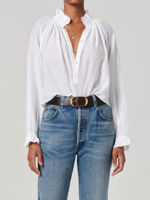Dressing Tips Iris Ruffled Top - White