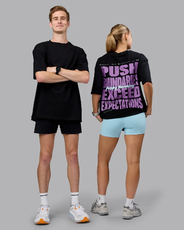 Fashion Must-have Unisex Push Boundaries FLXCotton Tee Oversize - Black-Purple Swirl