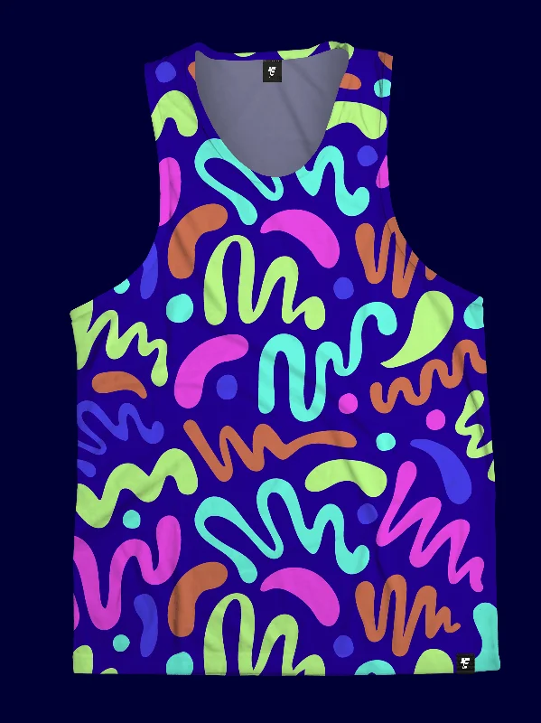 Retro Design Neon Squiggles Unisex Tank Top