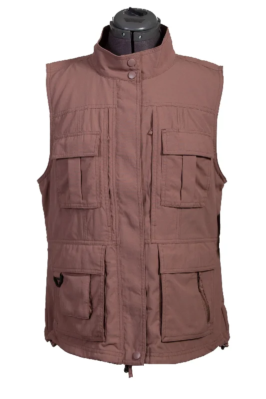 Fashion Touch Scully Womens Toffee Nylon Petite Pocket Vest