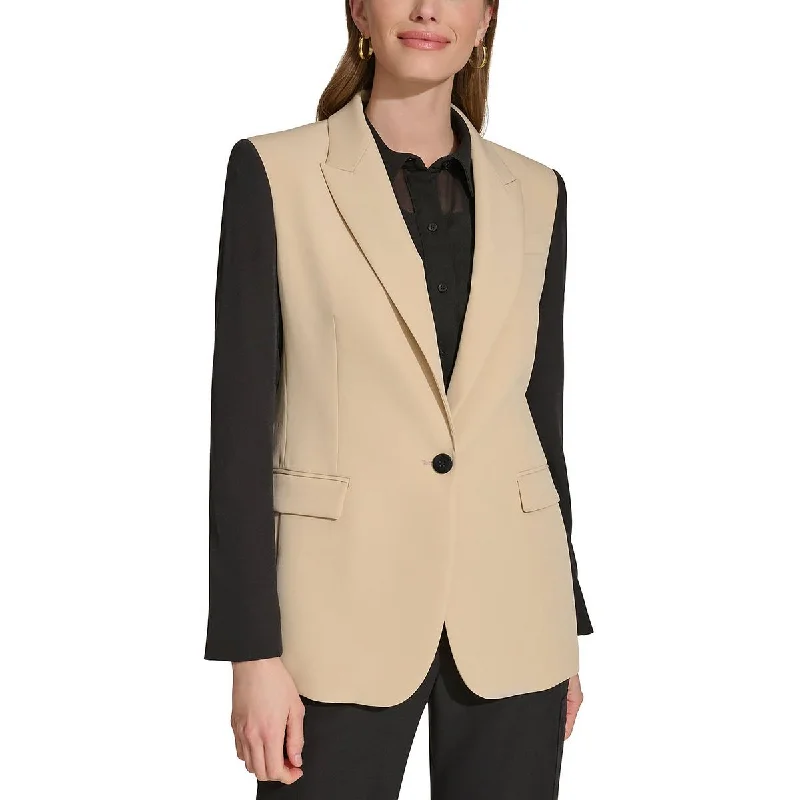 Bright Colors DKNY Womens Colorblock  One-Button Blazer