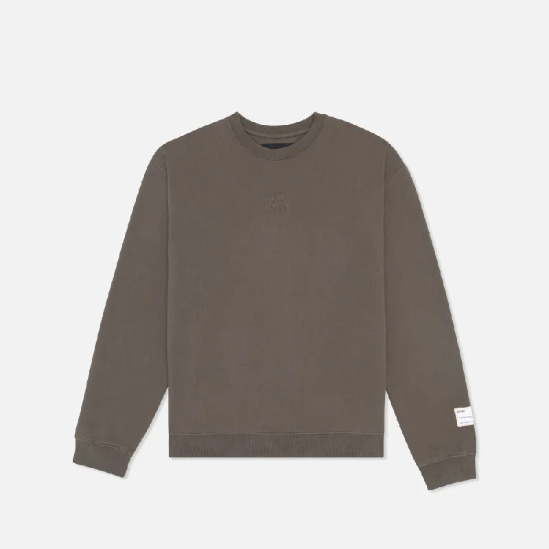 Minimal Classic Cotton Fleece Crewneck - Unisex, Dark Fatigue