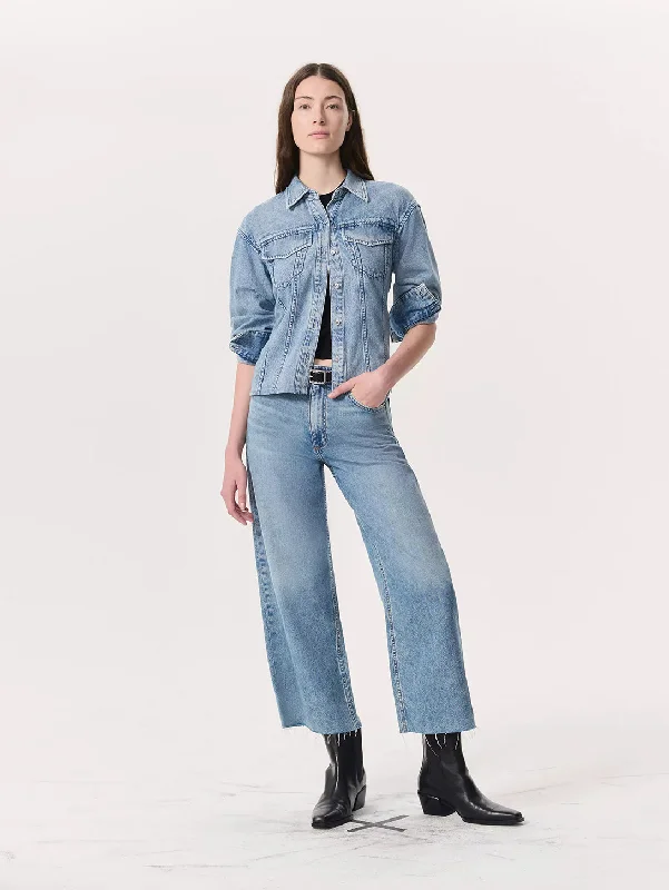 Classic Color Featherweight Andi Wide Leg Crop Jean - Beacon