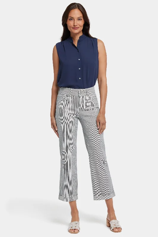 High-end Wear Bailey Relaxed Straight Crop Jeans - Luarca Stripe