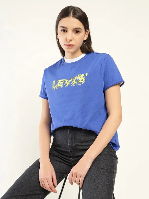 Celebrity Picks Women's Brand Logo Relaxed Fit T-shirt