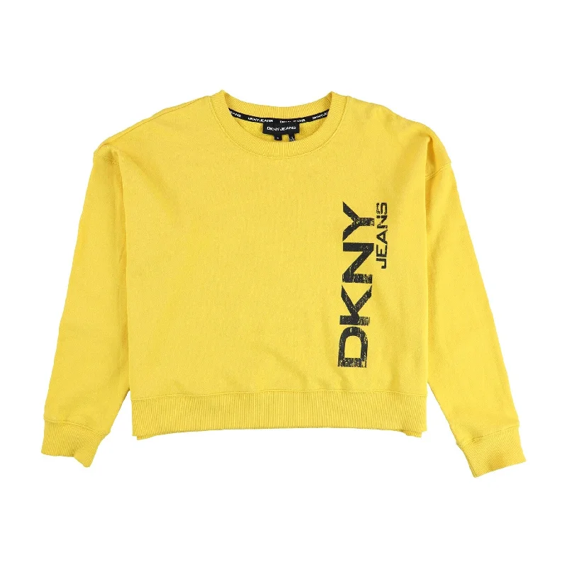 Fashion Expert DKNY Womens Side Logo Sweatshirt, Yellow, Medium