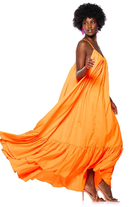 Romantic Temperament CAPRI MAXI SUN DRESS IN ORANGE