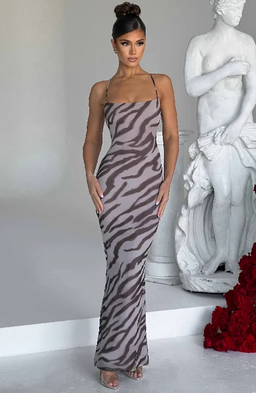 Comfortable Wear Nessa Maxi Dress - Zebra Print