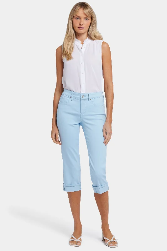 Celebrity Style Marilyn Straight Crop Jeans - Aquatic