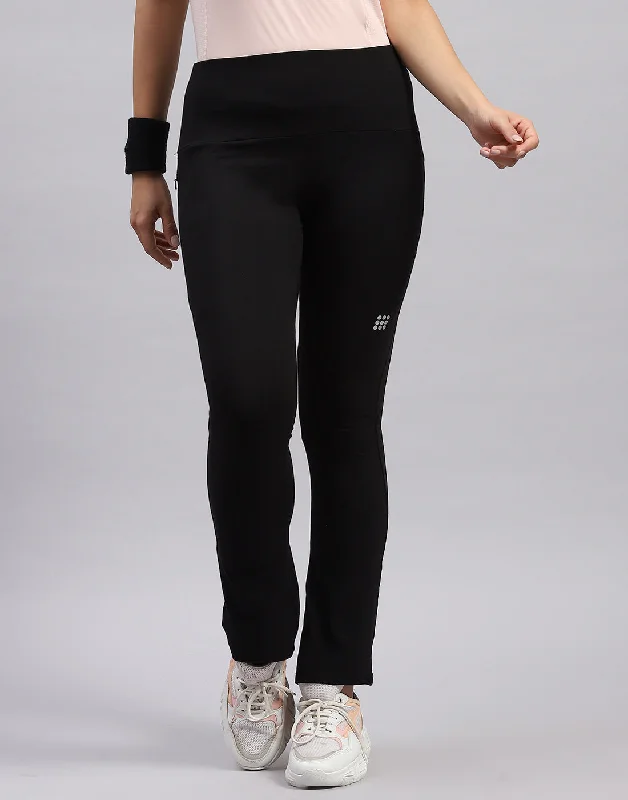 Youthful Style Women Black Solid Regular Fit Yoga Pant